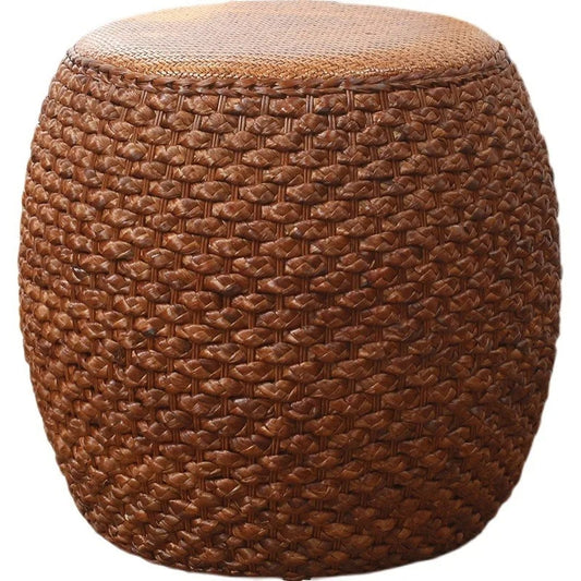 Pouf rotin marron élégant et pratique
