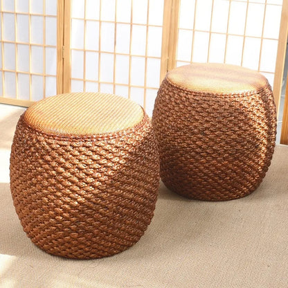 Pouf rotin marron élégant et pratique