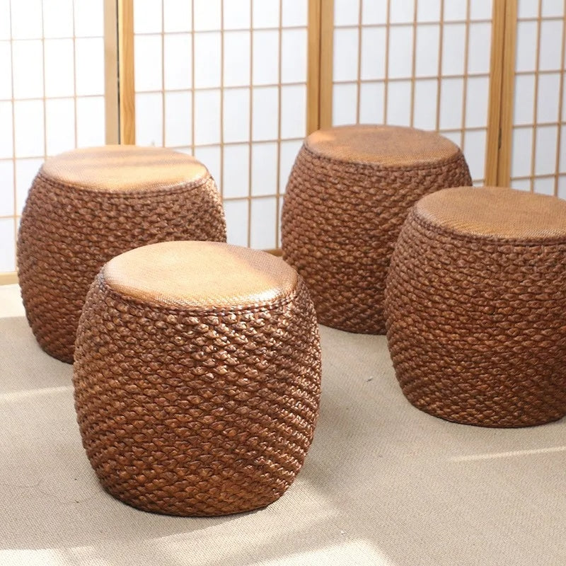 Pouf rotin marron élégant et pratique