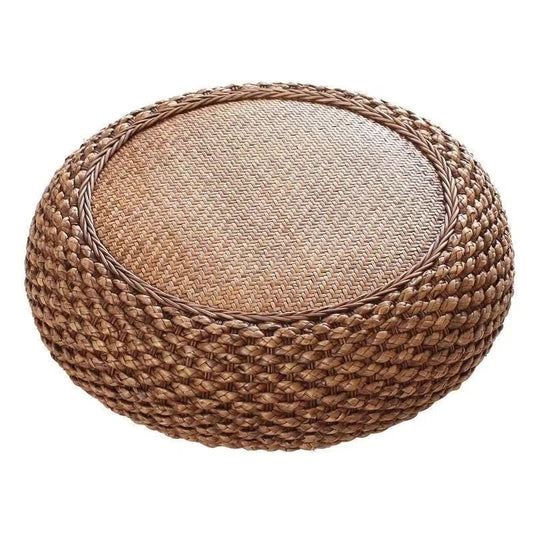 Pouf rotin plat et confortable style japonais