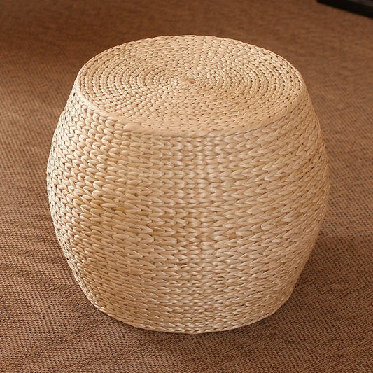 Pouf rotin rond intemporel et raffiné