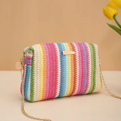 Sac effet rotin multicolore de style moderne