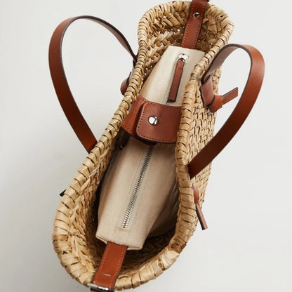 Sac rotin de style vintage