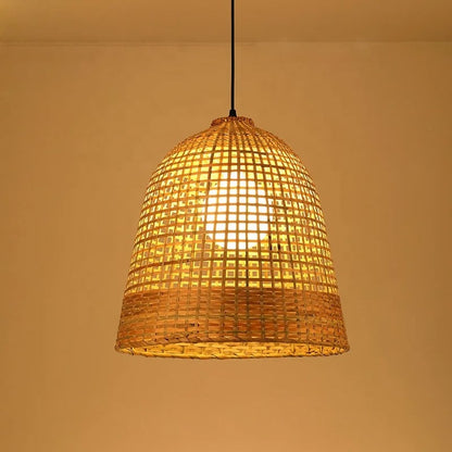 Suspension rotin au design vintage et rustique