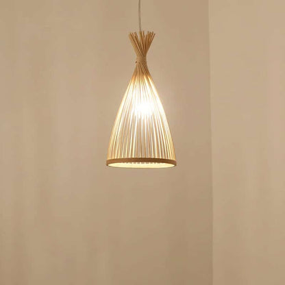 Suspension rotin vintage au style japonais