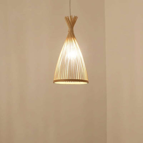 Suspension rotin vintage au style japonais
