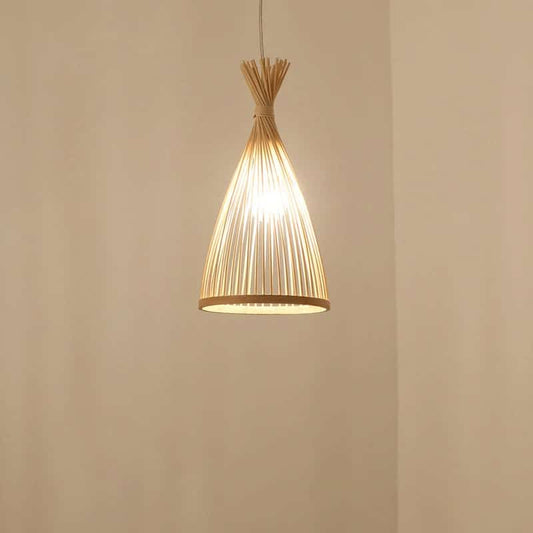 Suspension rotin vintage au style japonais
