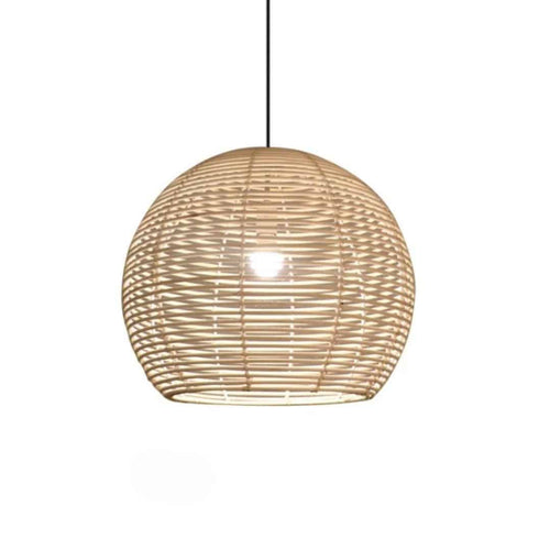 Suspension rotin blanc de style asiatique