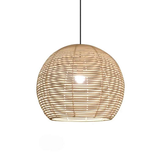 Suspension rotin blanc de style asiatique