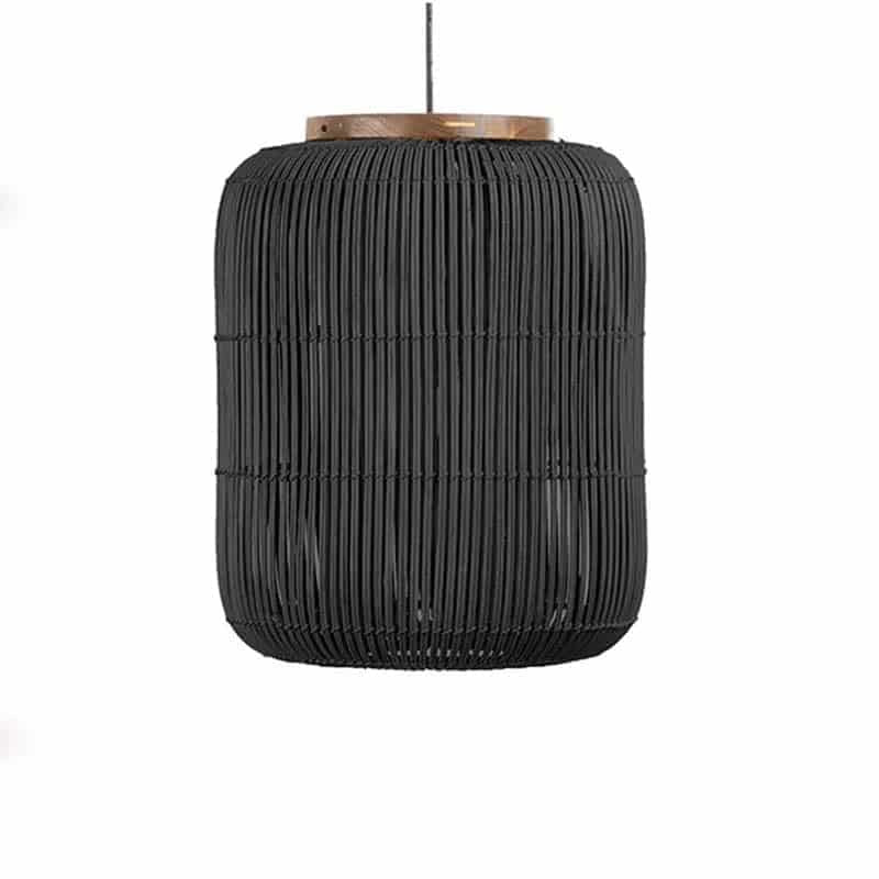 Suspension rotin noir de style japonais