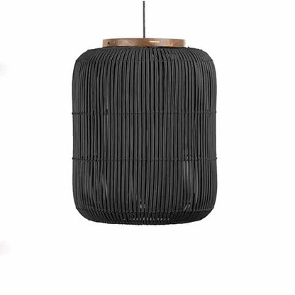 Suspension rotin noir de style japonais