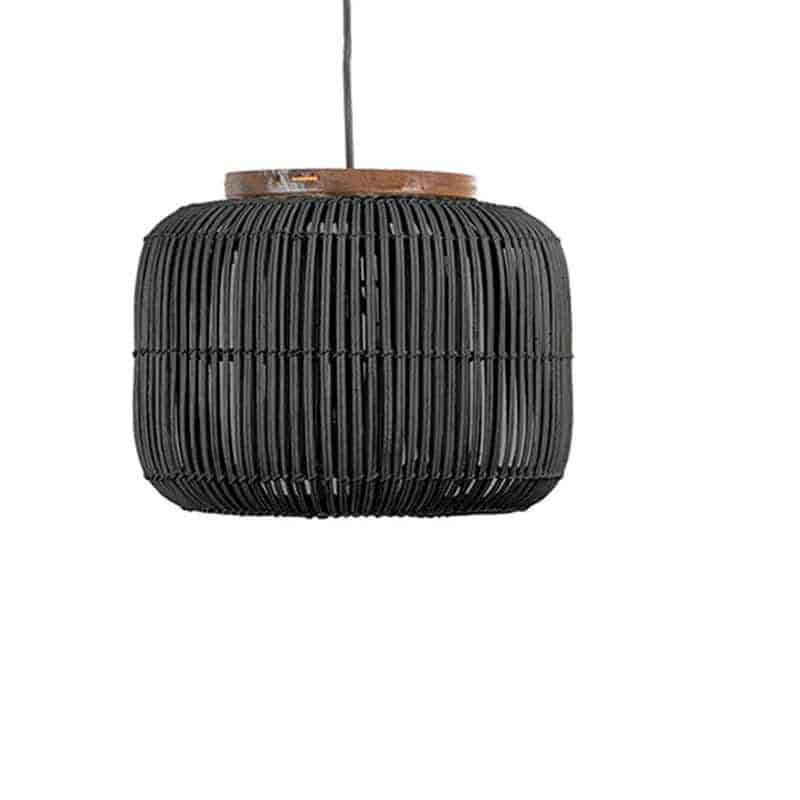 Suspension rotin noir de style japonais
