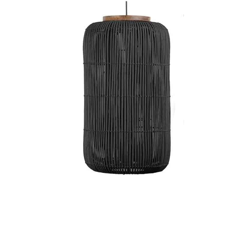 Suspension rotin noir de style japonais