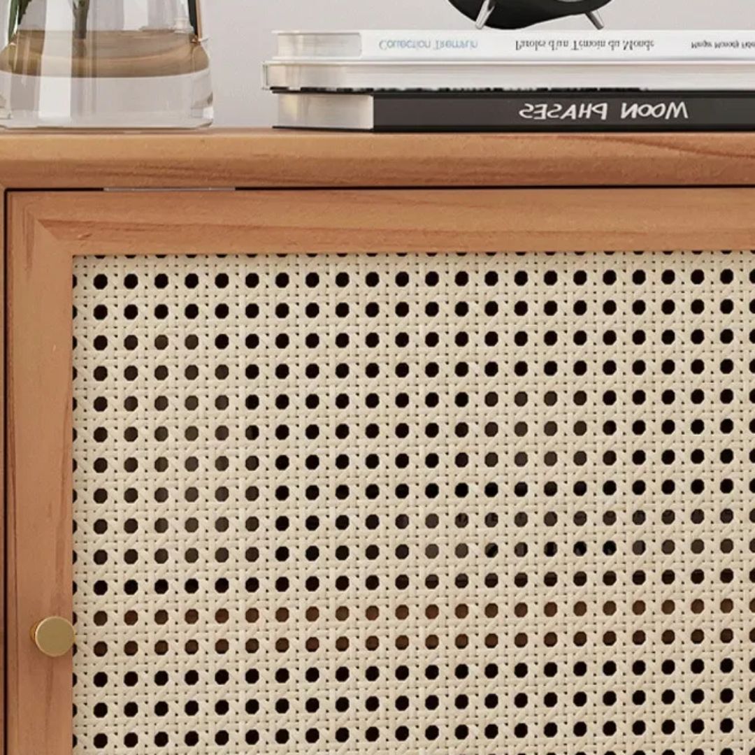 Table de chevet rotin élégante avec rangement