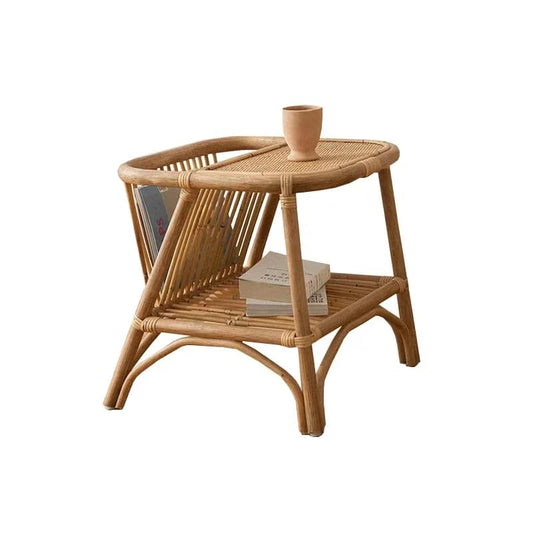 Table de chevet rotin de style nordique