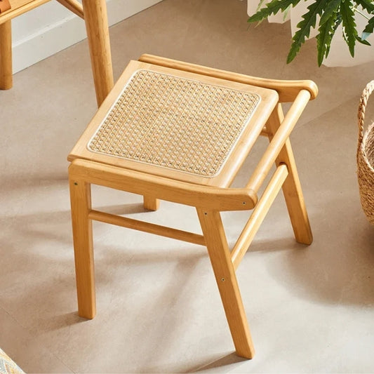 Tabouret rotin carré avec poignée pratique