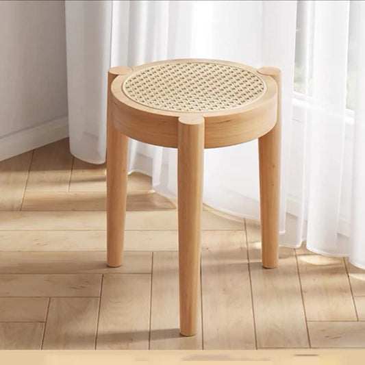 Tabouret rotin rond et minimaliste