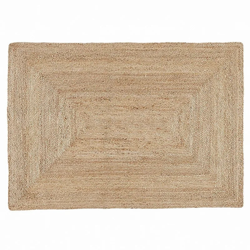 Tapis effet rotin rectangulaire au design traditionnel