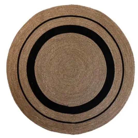 Tapis rotin rond de style japonais