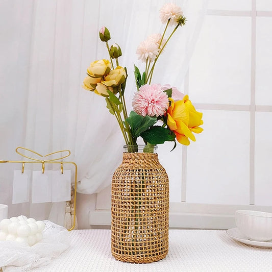 Vase rotin raffiné style rétro