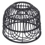 Abat-jour rotin noir artisanal et minimaliste sur fond blanc