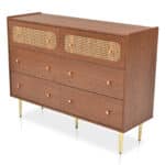 Commode cannage moderne et pratique en bois naturel