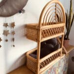 Étagère rotin décorative au style vintage