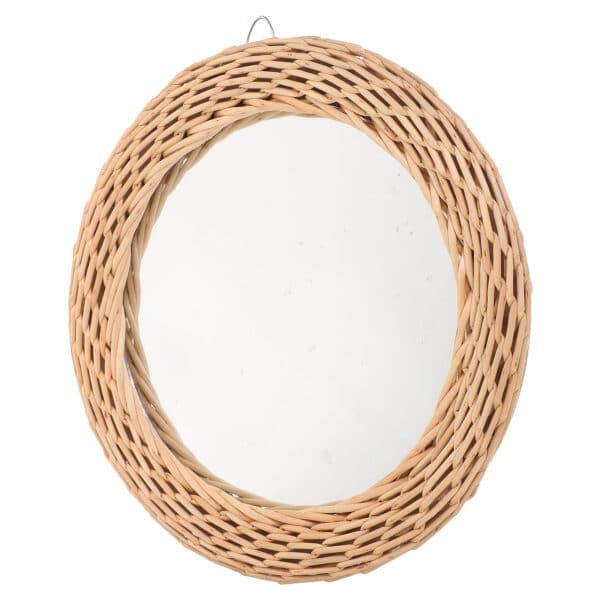 Miroir rond rotin contemporain et sophistiqué – Image 3