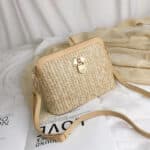 Sac rotin luxueux et moderne sur fond blanc