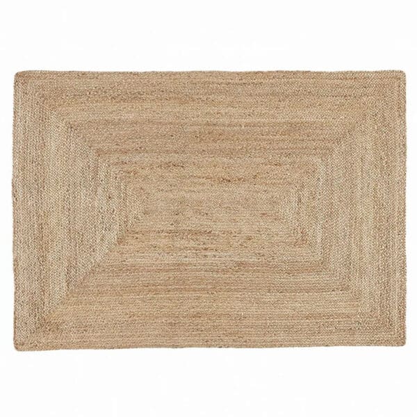 Tapis effet rotin rectangulaire au design traditionnel sur fond blanc