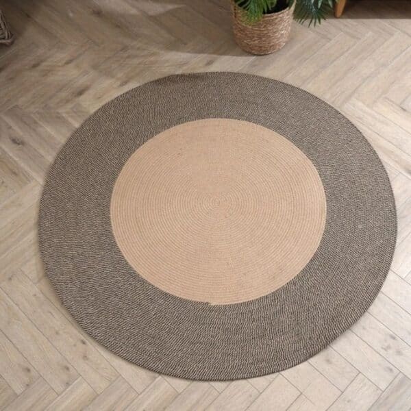 Tapis rotin rond au design rétro – Image 3